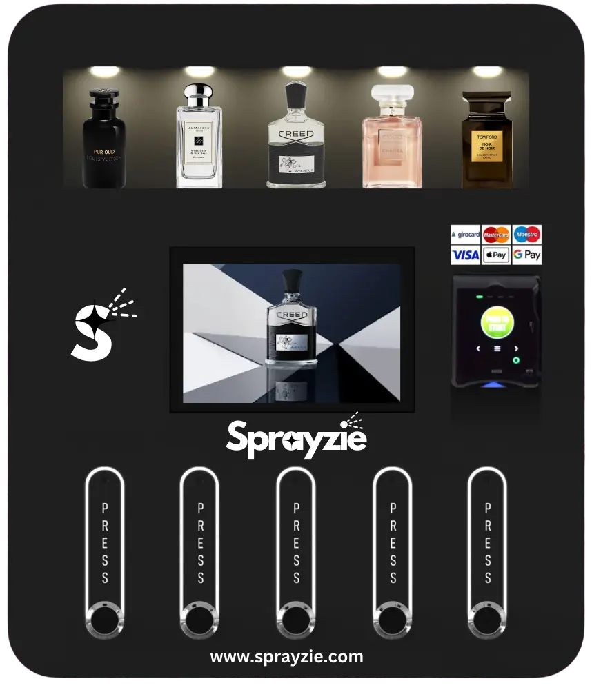 Sprayzie perfume vending machine
