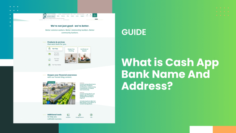 what is cash app bank name and address